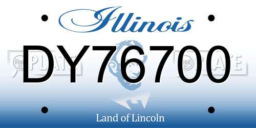 DY76700 Illinois License Plate