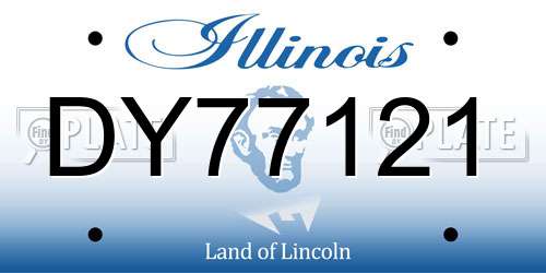DY77121 Illinois License Plate