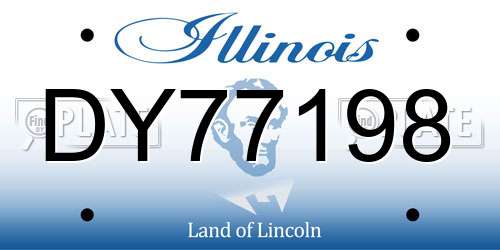 DY77198 Illinois License Plate