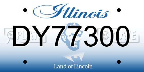 DY77300 Illinois License Plate