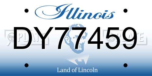 DY77459 Illinois License Plate