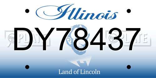 DY78437 Illinois License Plate