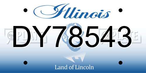 DY78543 Illinois License Plate