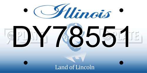 DY78551 Illinois License Plate
