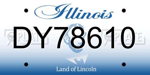 DY78610 Illinois License Plate