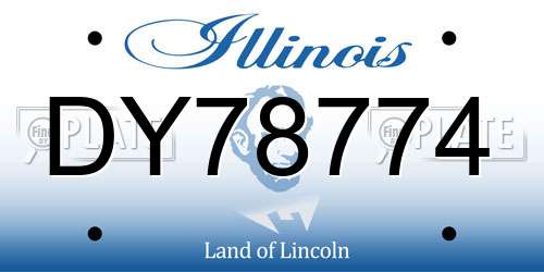 DY78774 Illinois License Plate