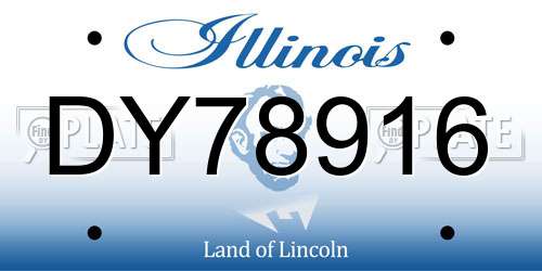 DY78916 Illinois License Plate