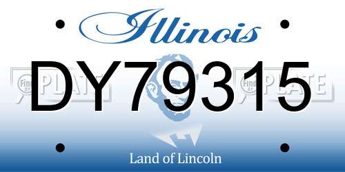 DY79315 Illinois License Plate