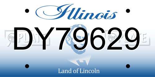 DY79629 Illinois License Plate