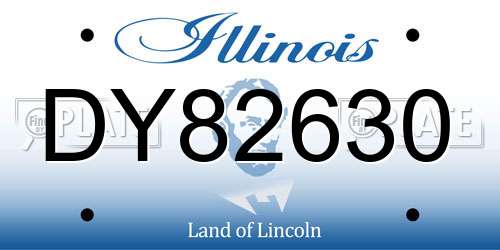 DY82630 Illinois License Plate
