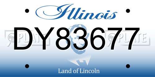 DY83677 Illinois License Plate