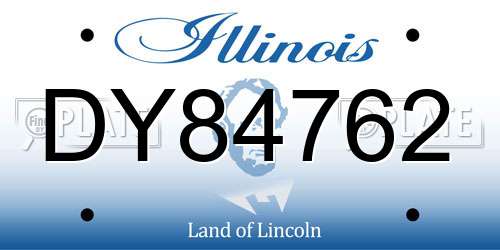 DY84762 Illinois License Plate