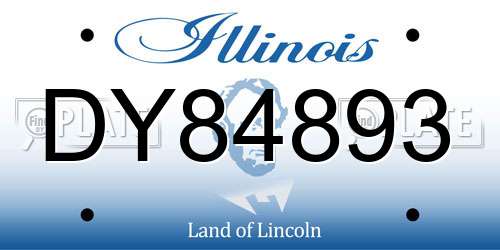 DY84893 Illinois License Plate