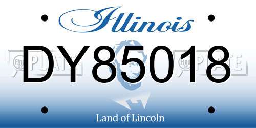 DY85018 Illinois License Plate