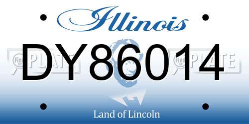 DY86014 Illinois License Plate