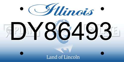 DY86493 Illinois License Plate