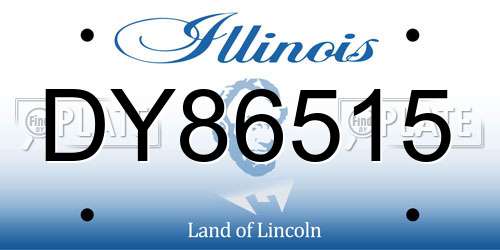 DY86515 Illinois License Plate