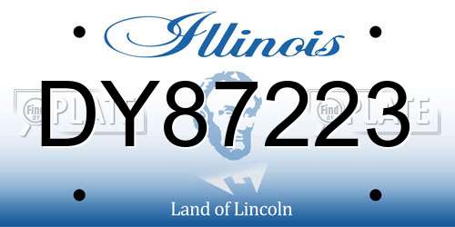 DY87223 Illinois License Plate