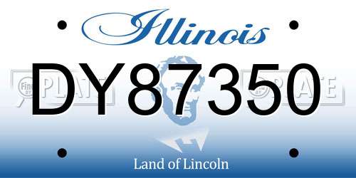 DY87350 Illinois License Plate