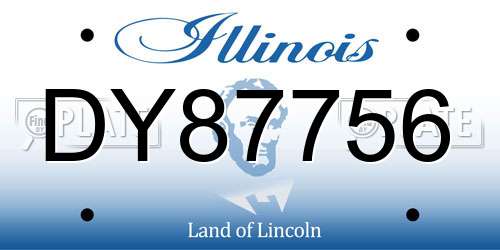 DY87756 Illinois License Plate