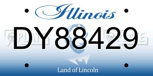 DY88429 Illinois License Plate