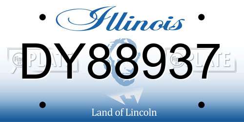 DY88937 Illinois License Plate