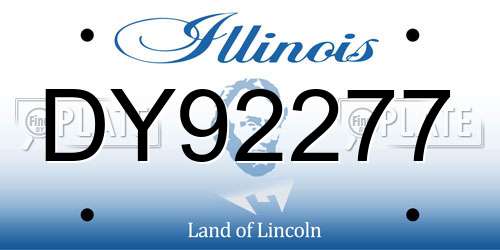 DY92277 Illinois License Plate