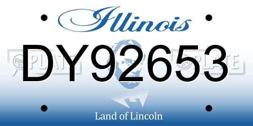 DY92653 Illinois License Plate
