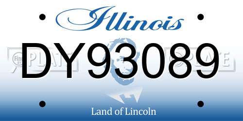 DY93089 Illinois License Plate