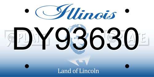 DY93630 Illinois License Plate