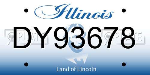 DY93678 Illinois License Plate