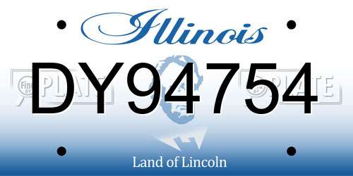 DY94754 Illinois License Plate