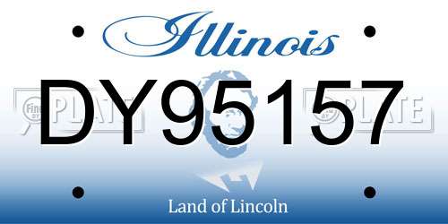 DY95157 Illinois License Plate