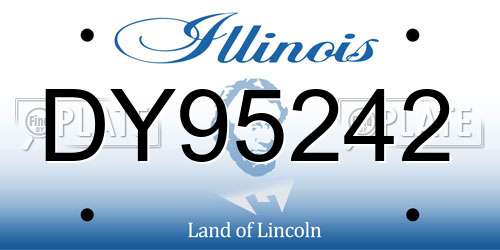 DY95242 Illinois License Plate