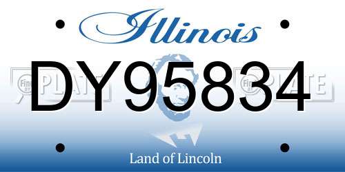DY95834 Illinois License Plate