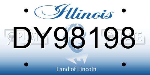 DY98198 Illinois License Plate