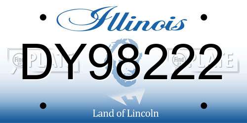 DY98222 Illinois License Plate