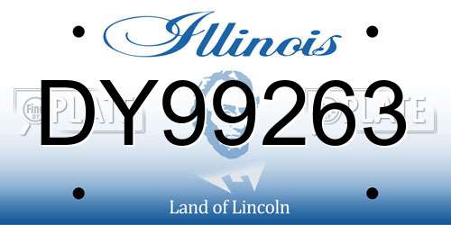 DY99263 Illinois License Plate