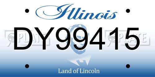 DY99415 Illinois License Plate