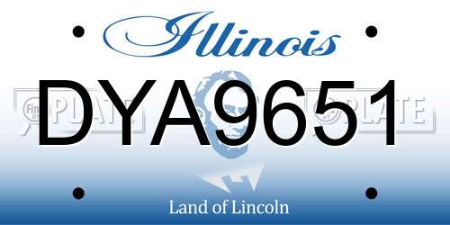 DYA9651 Illinois License Plate