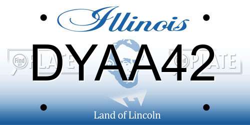 DYAA42 Illinois License Plate