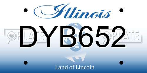 DYB652 Illinois License Plate