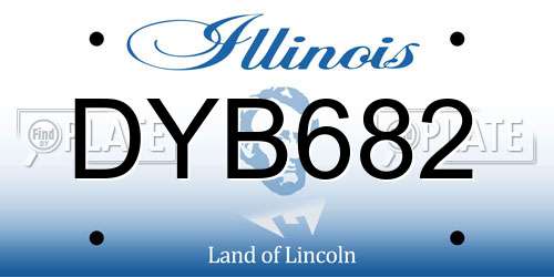 DYB682 Illinois License Plate