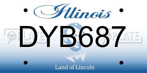DYB687 Illinois License Plate