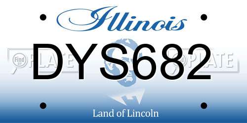 DYS682 Illinois License Plate