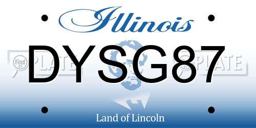 DYSG87 Illinois License Plate