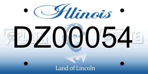 DZ00054 Illinois License Plate