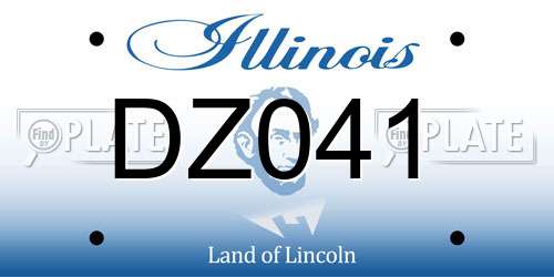 DZ041 Illinois License Plate