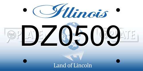 DZ0509 Illinois License Plate