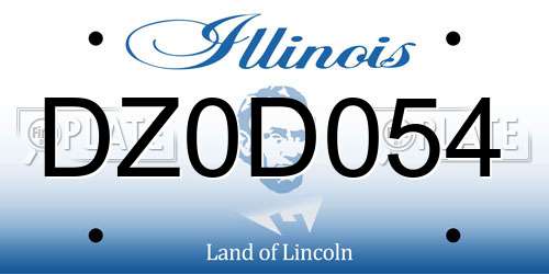 DZ0D054 Illinois License Plate